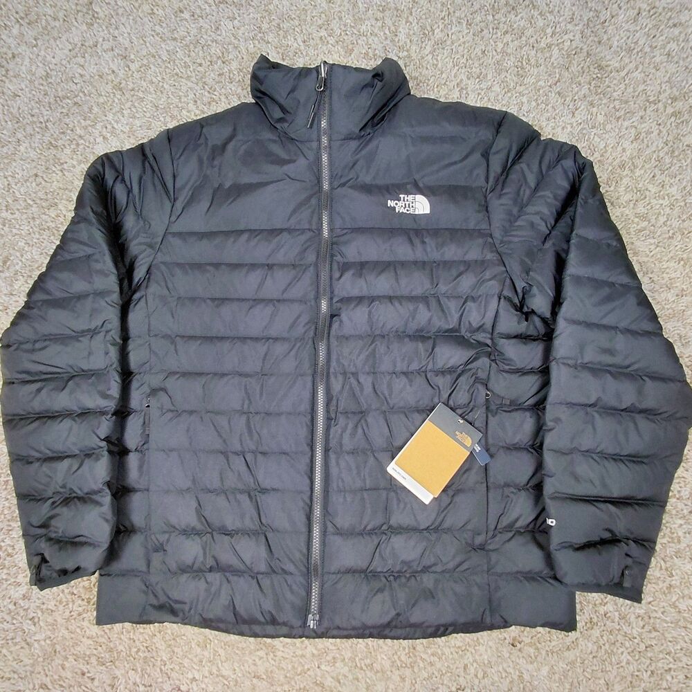 NEW The North Face Minoqua Down Jacket Mens Large Black 600 Fill Full Zip Puffer